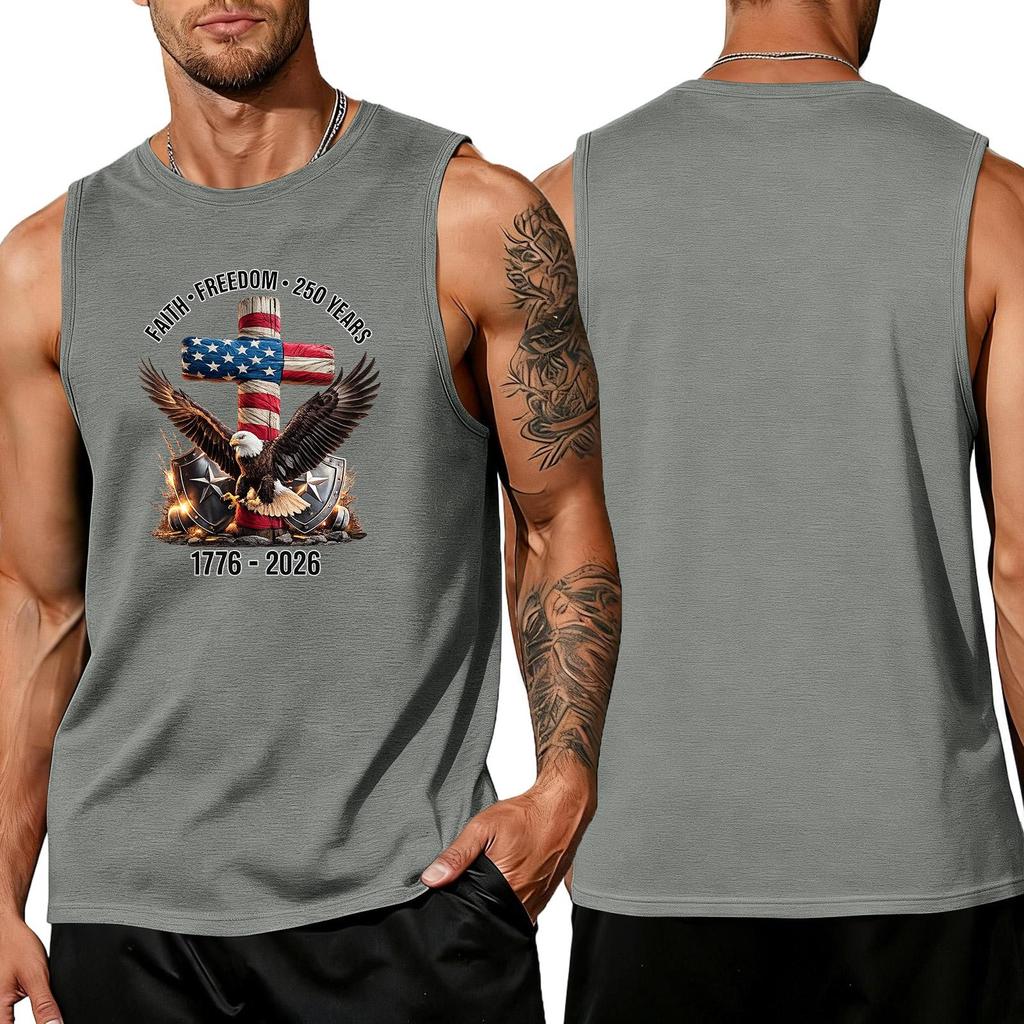 Men's loose and casual print sleeveless shirt
