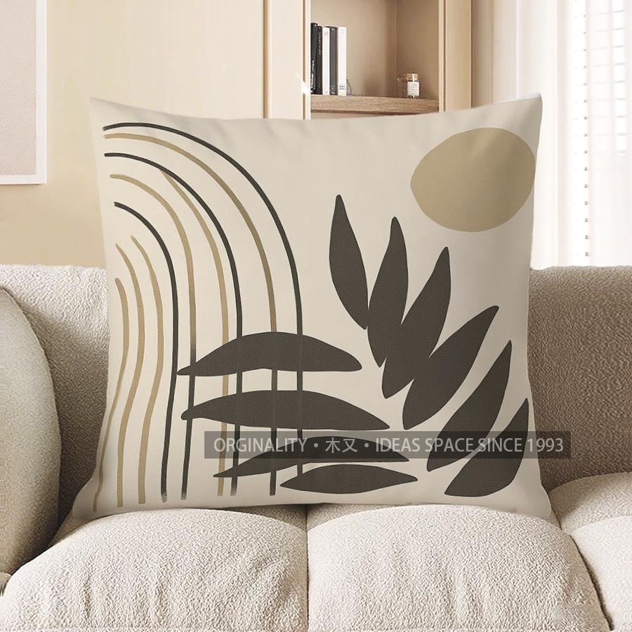 Home Decor Minimalist Black Leaf Pattern Throw Pillow Pattern Cushion Cover Suitable for Sofa Bedroom Car Pillow Cover