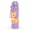 1PC Soft Wreath Fox Cartoon 750ml Color Plastic Sports Water Bottle Leakproof Flip Straw Lid Suitable for Sports Office Home Use