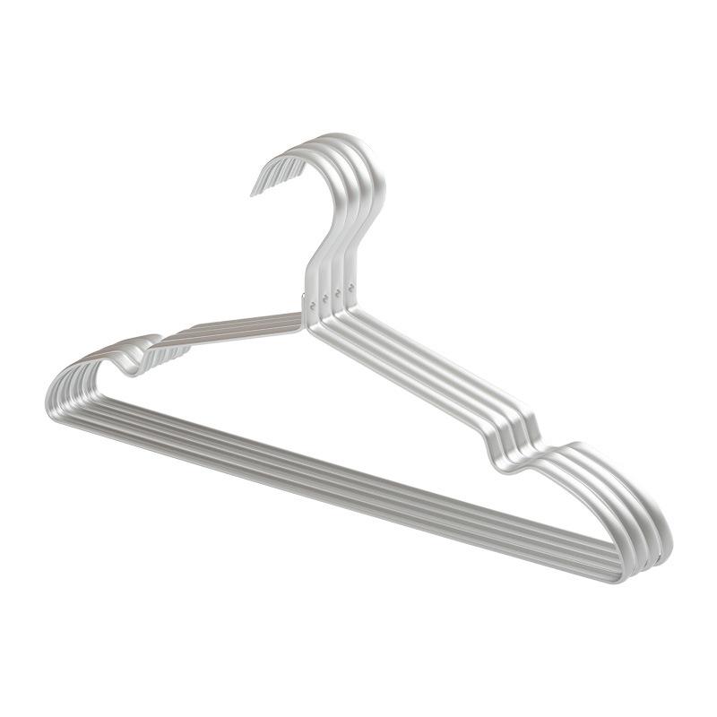 

Вешалка из серебристого алюминиевого сплава для взрослых, нескользящая сушилка для одежды, брюк, пальто, металлический органайзер для хранения вещей в шкафу, 5/10 шт. 5PCS серебряный