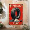 Hisun Tin Sign HD Tin Sign Firestone Tire Vintage Retro Metal Tin Sign for Garage Wall Decor