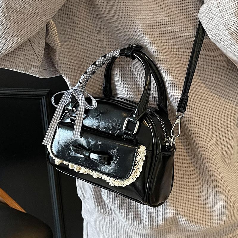New Product Explosion Korean Niche Ballet Style Lace Lace Bowling Bag Foreign Style Sweet Style Versatile Messenger Bag