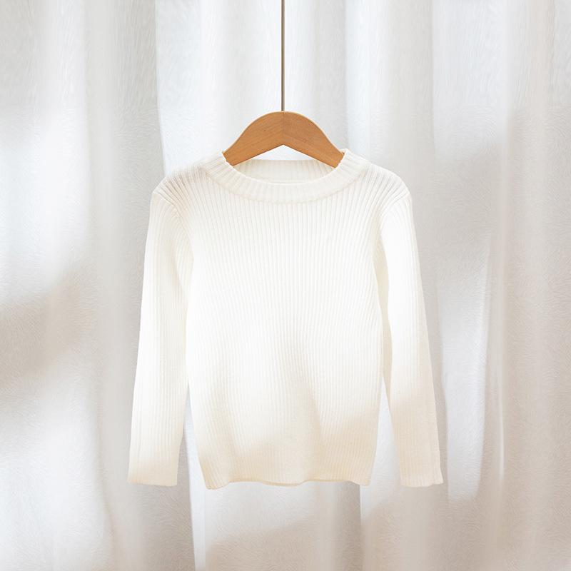 

Детский свитер для младенцев, осенне-зимний новый повседневный универсальный трикотаж с круглым вырезом для мальчиков и девочек-подростков, розово-синие пуловеры для детей 90cm белый