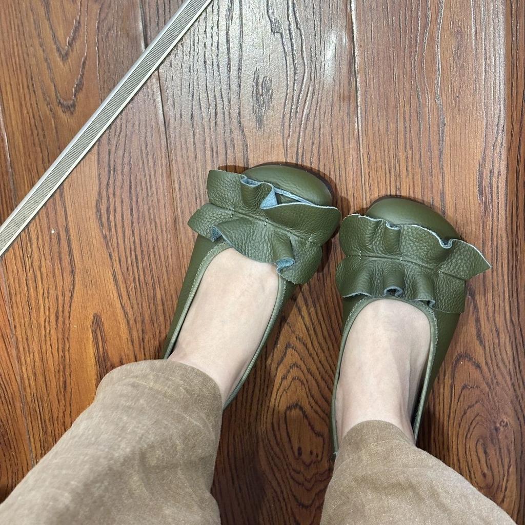 Women Loafers Slip On Flat Shoes Woman Summer Flats Soft Comfort Genuine Leather Moccasins Loafers Vintage Breathable Casual Shoes