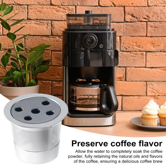 

Многоразовый фильтр для кофе для Keurig 1.0, универсальные многоразовые фильтры K-Cup с 5 отверстиями, экологически чистые, не содержат бисфенола А, сохраняют вкус кофе, аксессуар для кофе серебряный