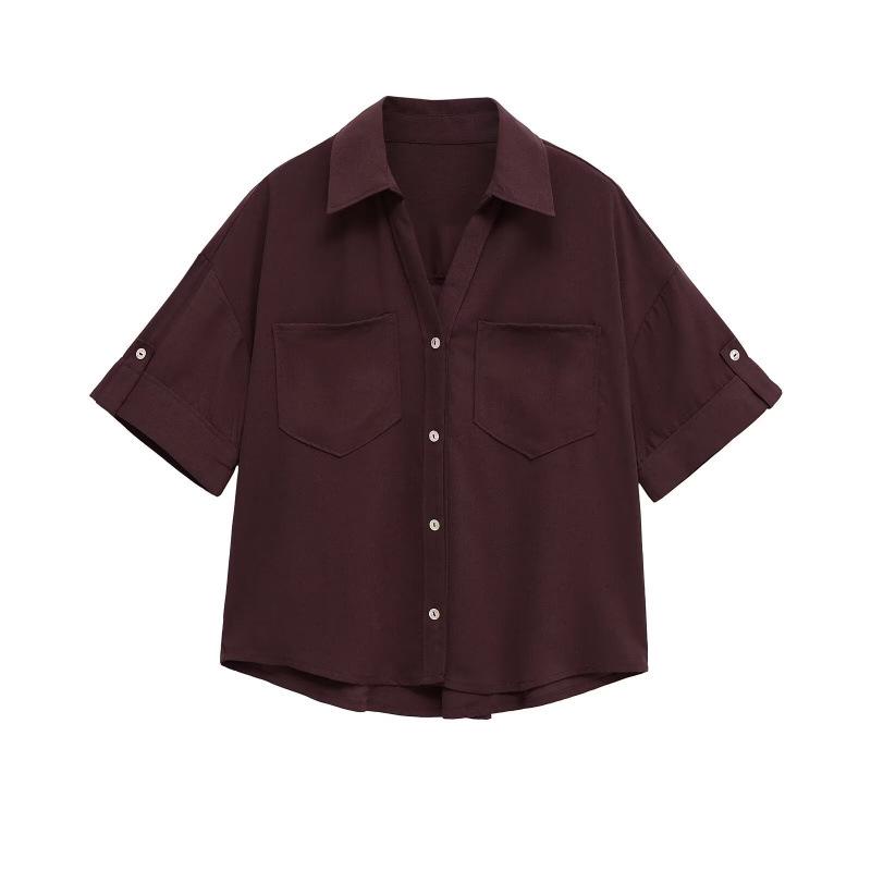 Summer 2026 Women s European American Style Casual Fashion Blend Shirt S