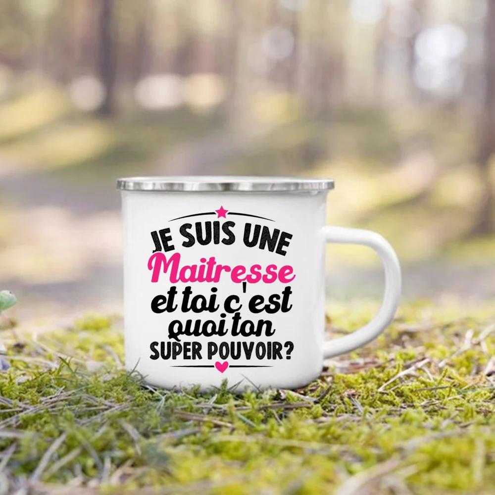 Thank You Teacher Print Mugs Creative Coffee Cups Drinks Water Milk Cup Enamel Mug School Handle Drinkware Gifts for Teacher