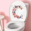 Hand Painted Floral Wreath Toilet and Multi-Surface Sticker Set Waterproof Self-Adhesive Removable Decal for Bathroom WC Home Decor