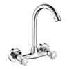 Double Handle Kitchen/Balcony Sink Mixer Tap with Hot & Cold Water Faucet