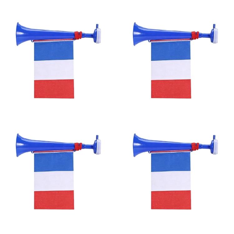 4Pcs/pack Festive Cheering Horns Soccer Event Flag Exciting Addition Toy for Sports Or Birthday Party Sports Game