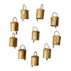 ABWR-10 Pcs Vintage Hanging Bells Christmas Decorations Bells For Home Decor, Cow Bells Decoration With Rope Style B Easy Instal