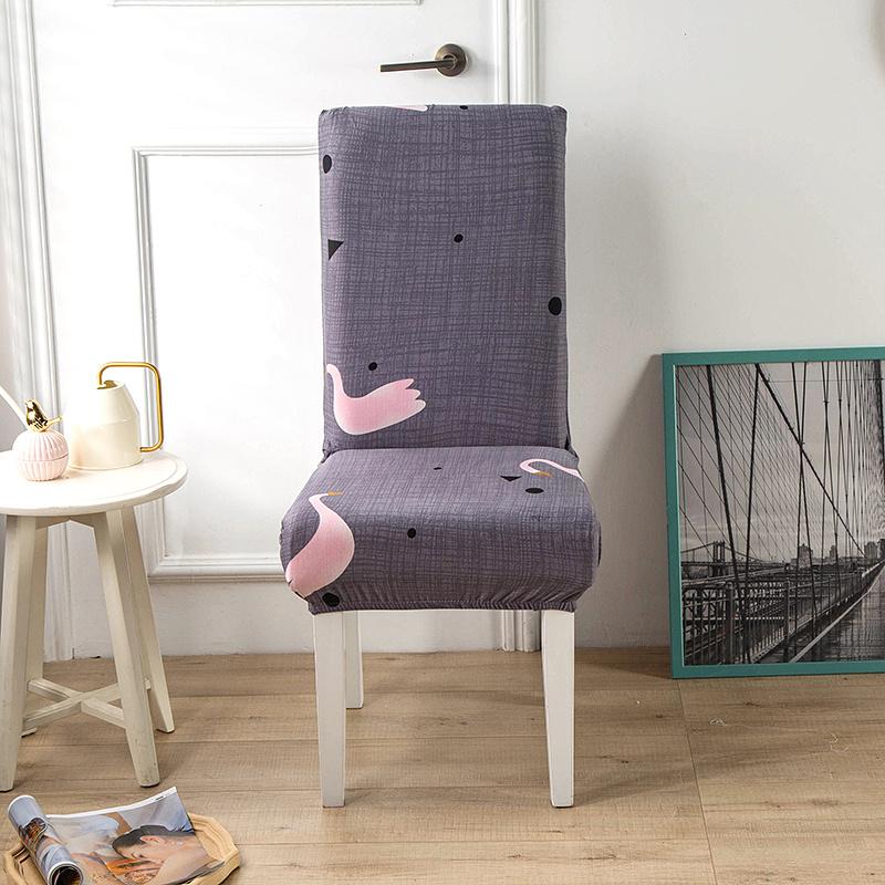 1Piece Printed Dining Room Chair Cover Spandex Elastic Stretch Slipcovers for Kitchen Hotel Banquet Living Room Home Decoration
