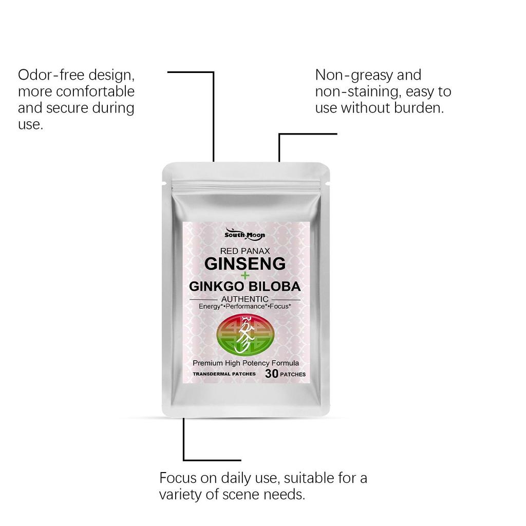 30 Stück Körperpflaster Tägliche Sanfte Pflege Tragbares Roter Ginseng & Ginkgo Körperpflaster