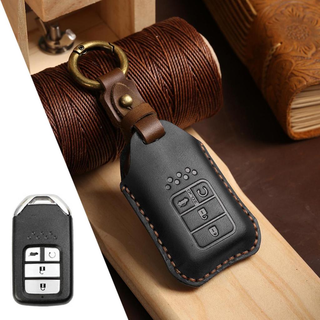 Genuine Leather Key Cover for Honda Civic & Accord - Full Wrap Cowhide Protection