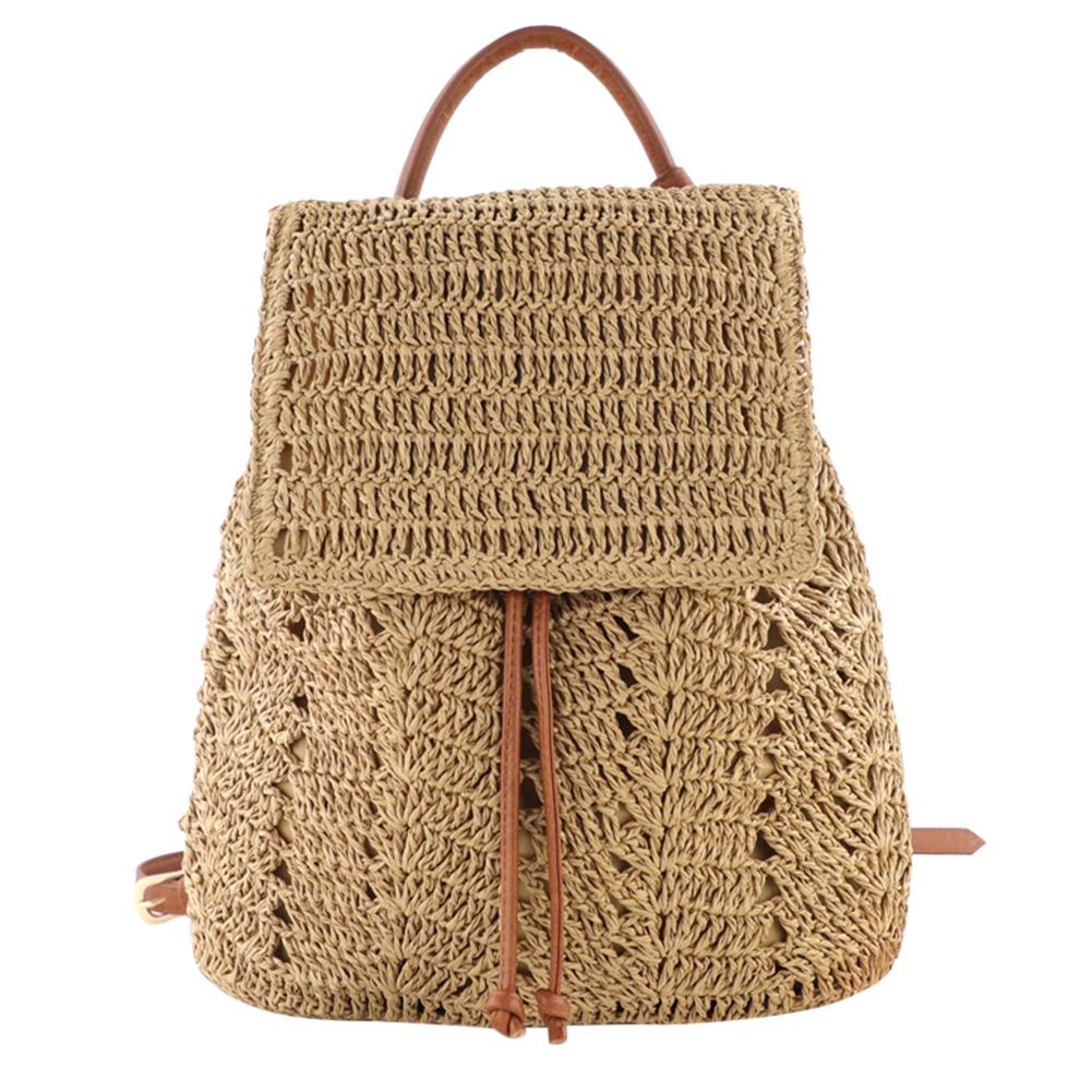 

Fashion Woven Backpack Straw Women Shoulder Messenger Bag Elegant Ladies Schoolbag Handbags for Women Shopping
