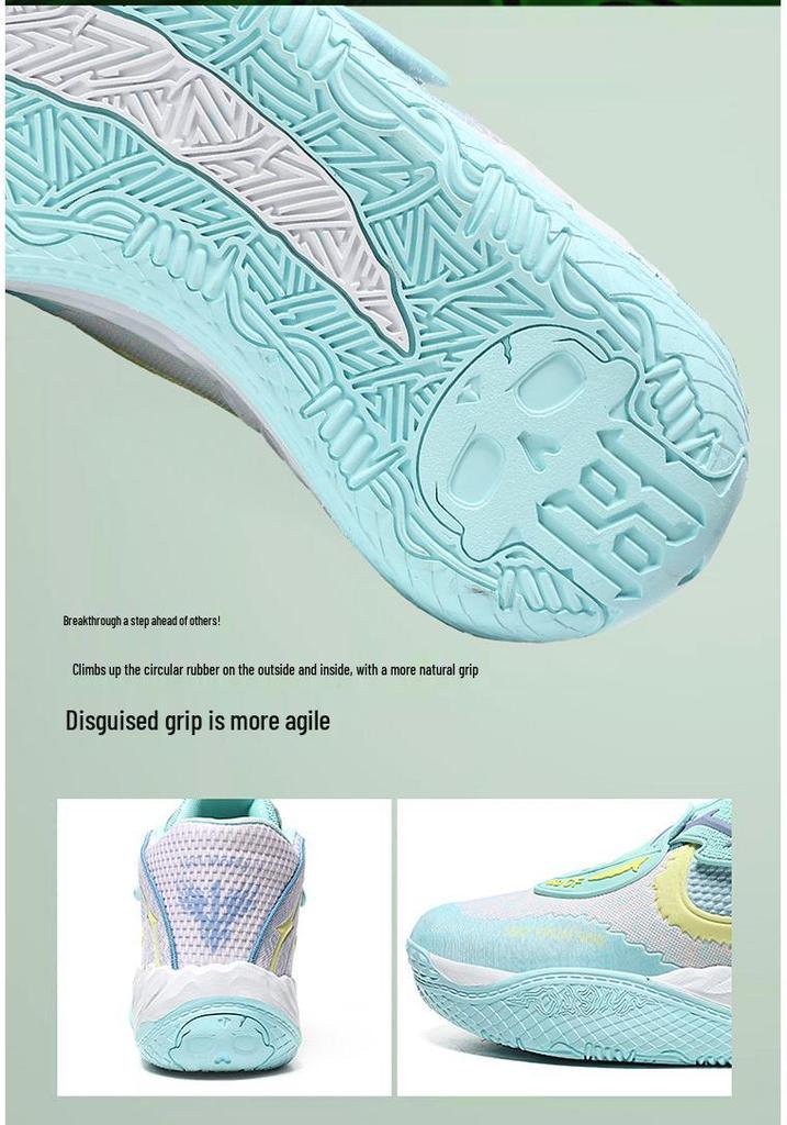752 Unisex Basketball Shoes: Mid-Top Velcro Mesh for Spring, Autumn, Winter - Colorful Training Sneakers.