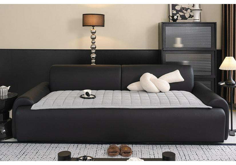 2026 New Thickened Corduroy & Leather Non-Slip Sofa Cushion Cover for Autumn/Winter