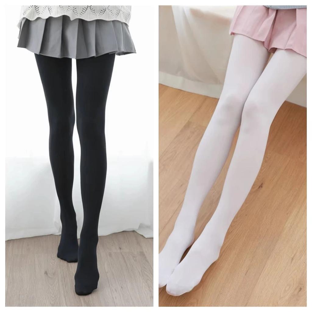 Lolita Thigh High Stockings 120D Milk White Thigh Nylon Pantyhose Girls Sweet Sexy Tights For Women Tights