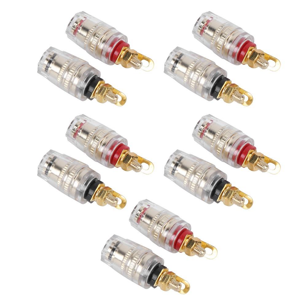 10Pcs Copper-gold Plated Speaker Terminal Binding Post Amplifier Terminal  Amplifier Connections