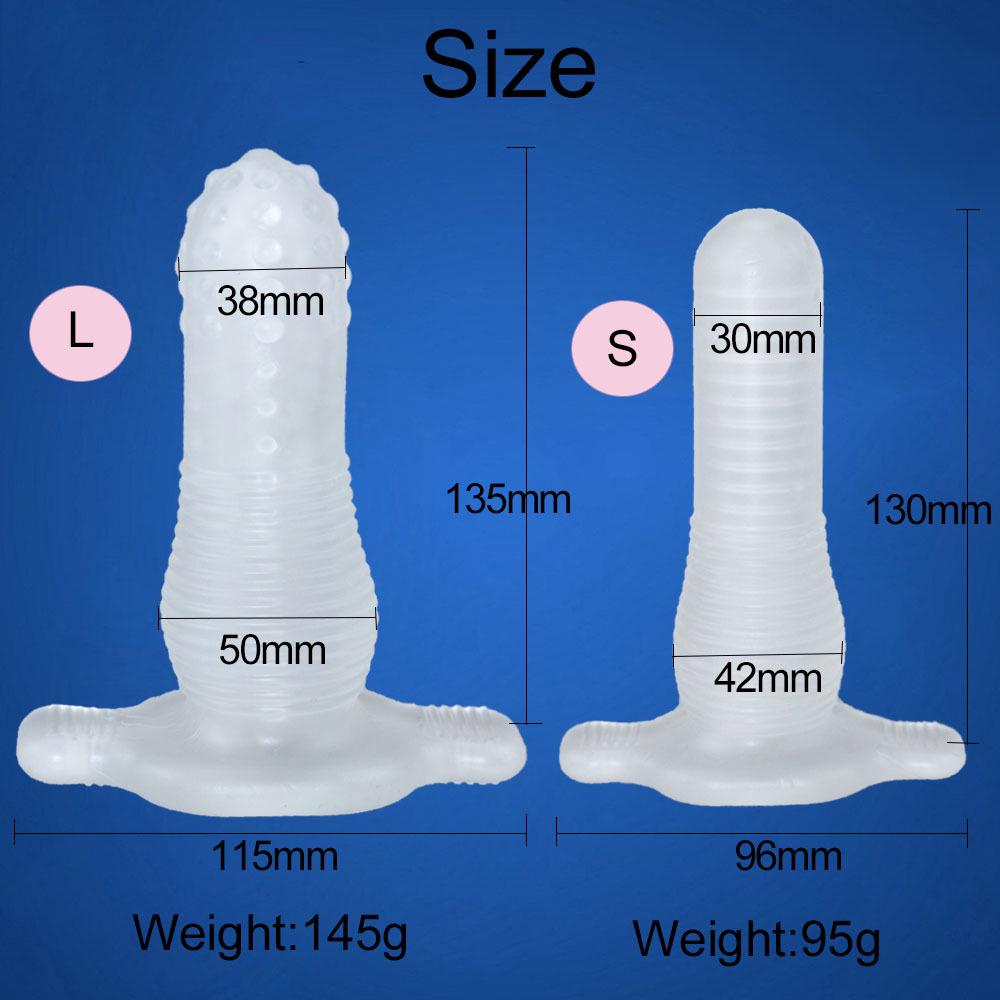 Back Court Hollow Anal Plug & Dilator - Erotic Wolf Tooth Sleeve Dildo for Men