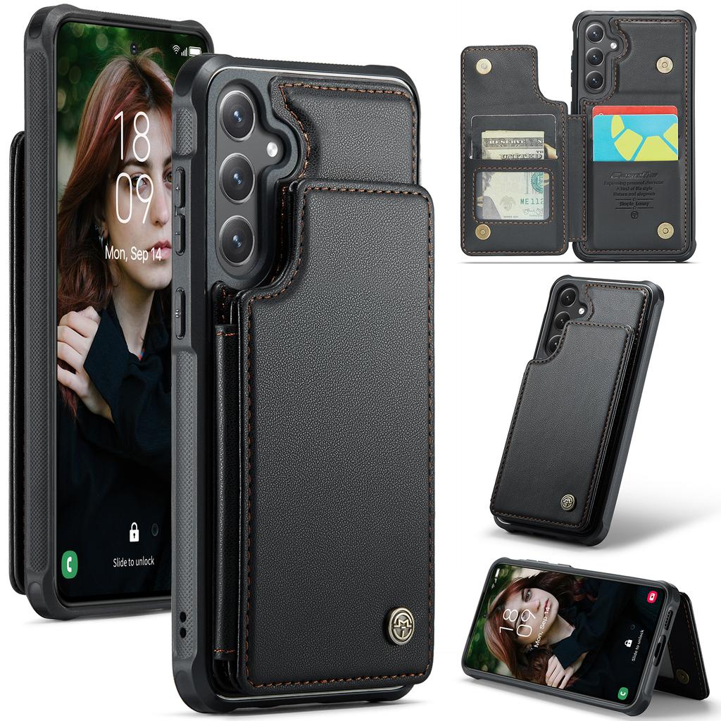For Samsung Galaxy S25 Phone Case CASEME C22 Leather Back Cover with RFID Blocking Card Slots