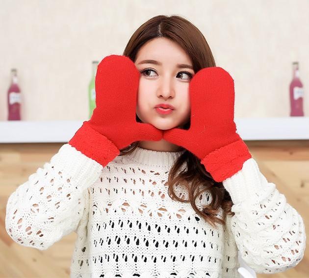 

Зимние перчатки мужские и женские двухслойные утолщенные теплые однотонные с отворотом перчатки для пальцев супер толстые бархатные шерстяные перчатки для пальцев One Size