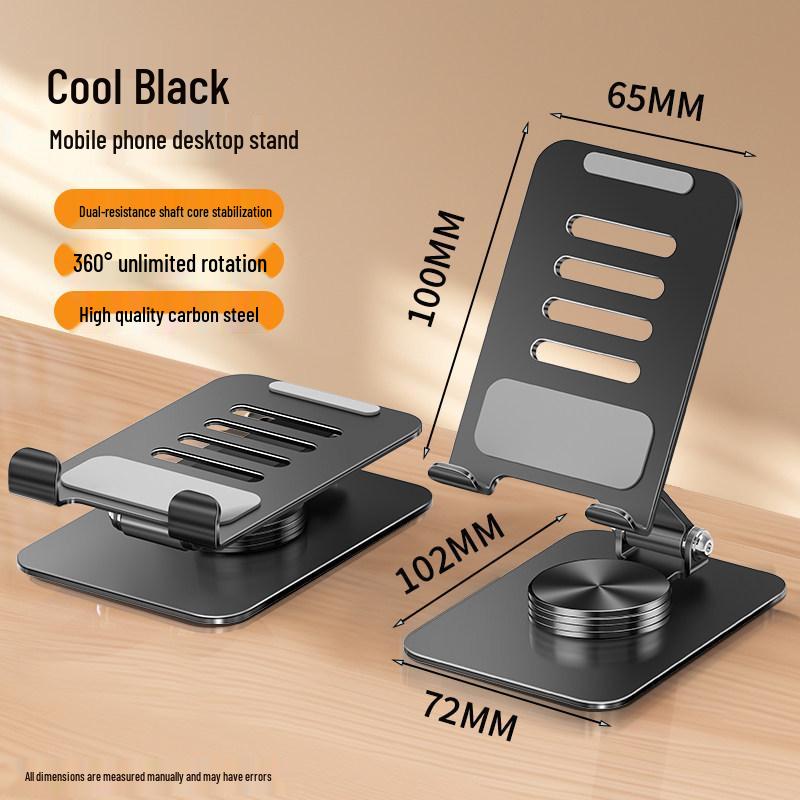 Foldable Metal Laptop & Tablet Stand with 360° Rotation and Double Rod Support