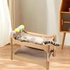 Stable Cats Bed 2 Tiered Design Sisal Scratching Post Wood Base Scratch Resistant Pet Resting House Furniture Protector