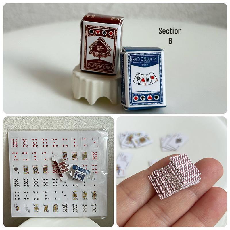 Miniature Dollhouse Accessories: Y114 Food Toy Model Playing Cards
