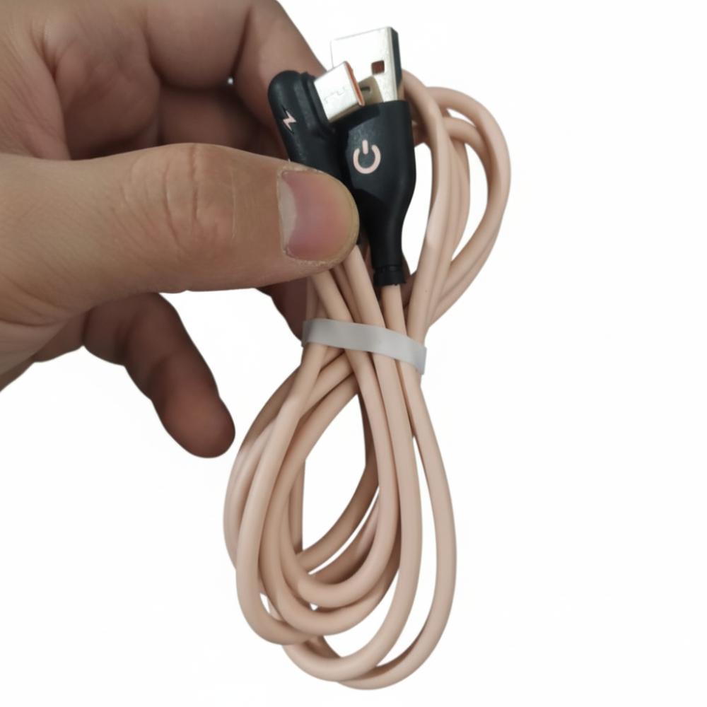 

Cord Type C Fast Charging Cord Soft Silicone USB C Cable 90 Degree Charger Cable 5A Type C Cable 1.5m розовый