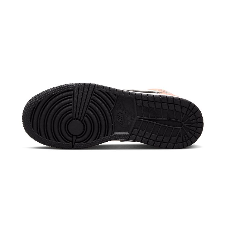 Air Jordan 1 Mid SE GS Orange Suede Kids Sneakers Team-Orange Black Sail DV1336-800