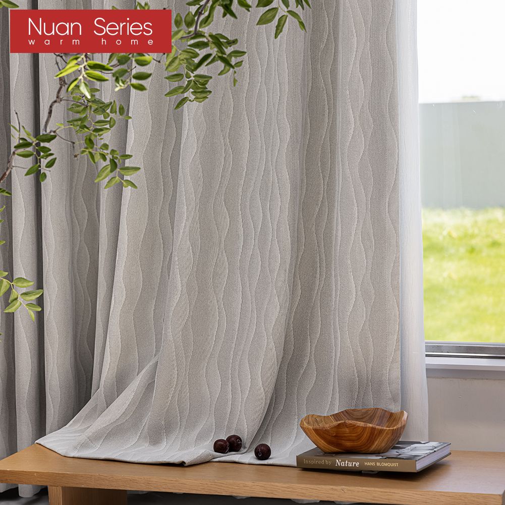 1PC Nuan Series Elegant Solid Color Blackout Curtain Double-sided Chenille Jacquard Thick Curtains for Bedroom Living Room Window for Home Decor