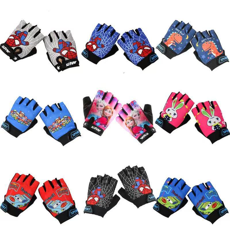 Kids' Non-Slip Breathable Half-Finger Cycling Gloves for Summer Outdoor Sports