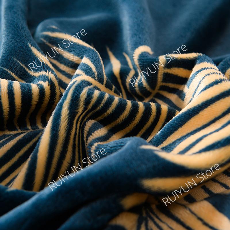Newly Printed Winter Thicken Blanket Soft Coral Fleece Blanket Car Travel Blanket Bedspread Office Lunch Air-Condition Blanket