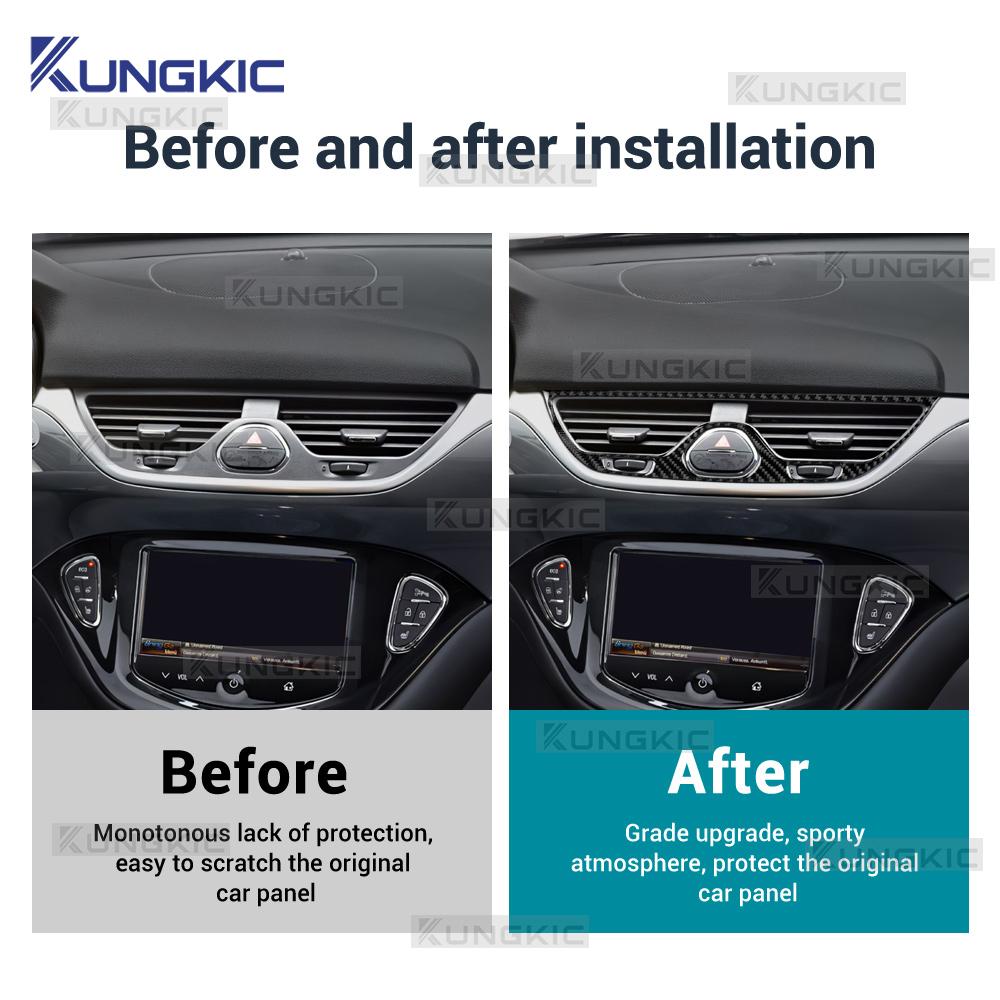 Carbon Fiber Style Interior Sticker for Opel Corsa E X15 2015 2016 2017 2018 2019 LHD RHD Interior Panel