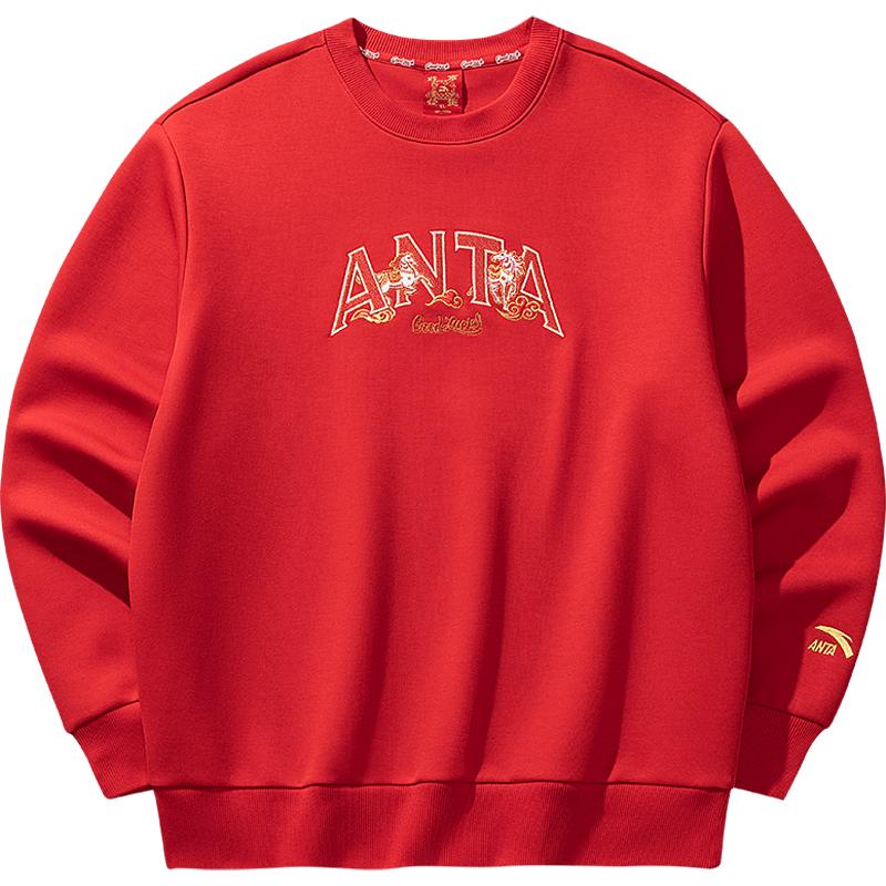 Anta Men s New Year Celebration Loose Fit Pullover Sweatshirt M