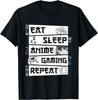 Eat Sleep Anime Gaming Repeat Tshirt Kawaii Otaku Unisexga Graphic Unisex Casual Streetwear Tee