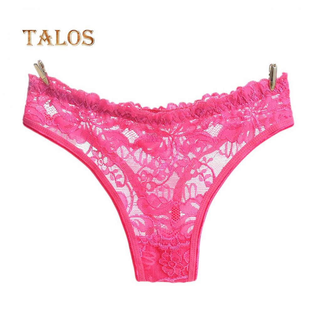 Sexy See-through Floral Lace G-String Women's Underwear Panties Solid Color Thong Comfortable