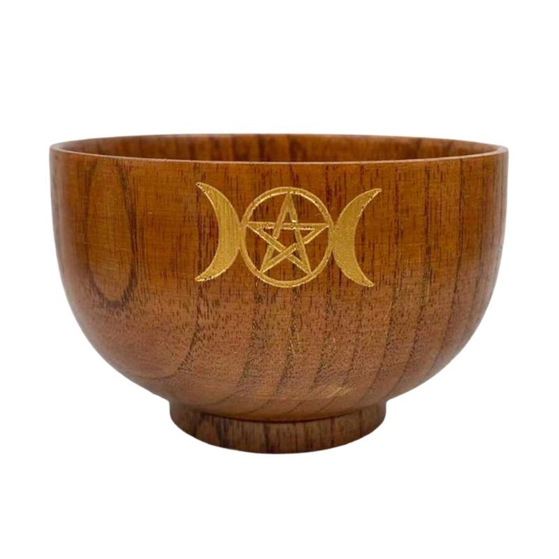 Wood Bowls Ritual Tableware Board Game Divination Astrological Tool Altar Bowl Decoration Witchcraft Props Supply