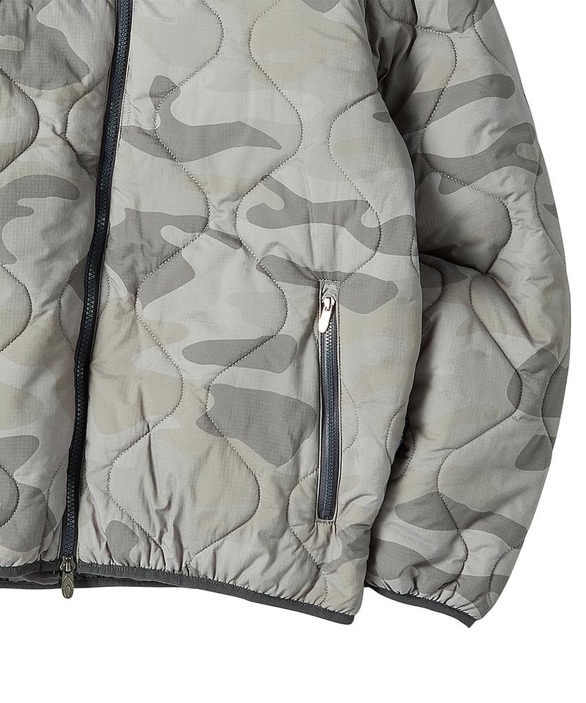 Travel Camo Light Quilted Jacket Grey