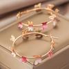 Trendy Round Circle Earrings Elegant Statement Jewelry Creative Butterfly Hoop Earrings  Date Night