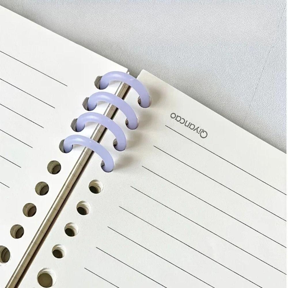 20pcs/box Transparent Colorful Plastic Binding Coils Punch Buckle Rings  Binding Notebooks