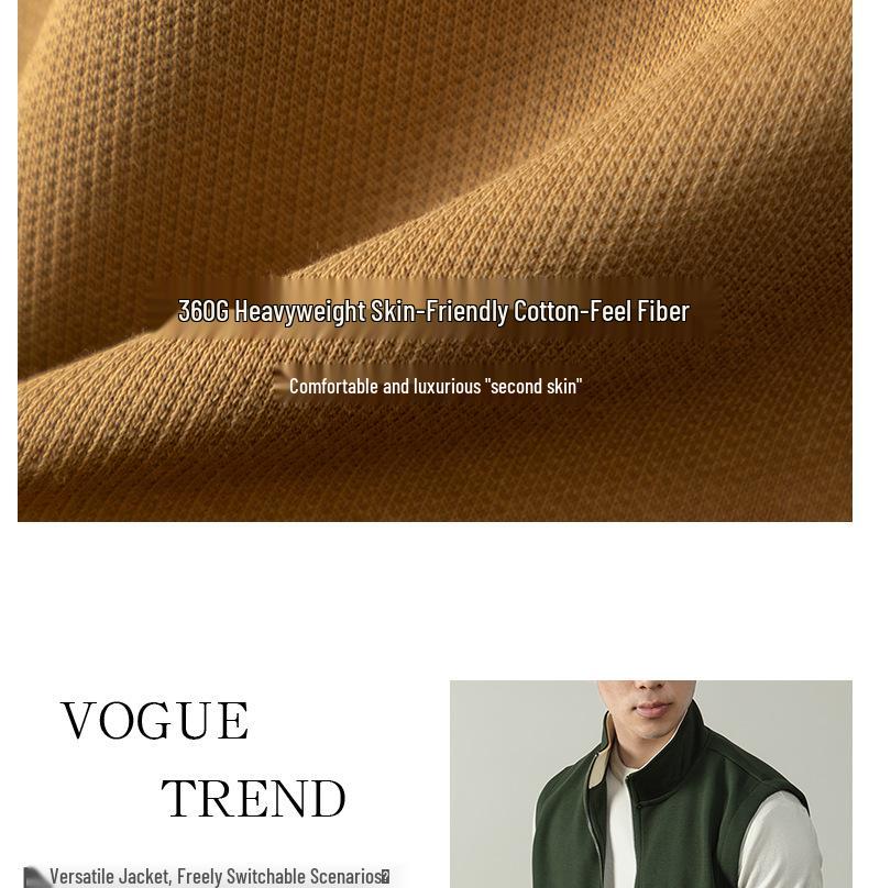 Leichter Luxus Stil Herren Hautfreundliche Baumwolle Stehkragen Reißverschluss Weste - Lässige Herbst/Winter Layering Weste Jacke