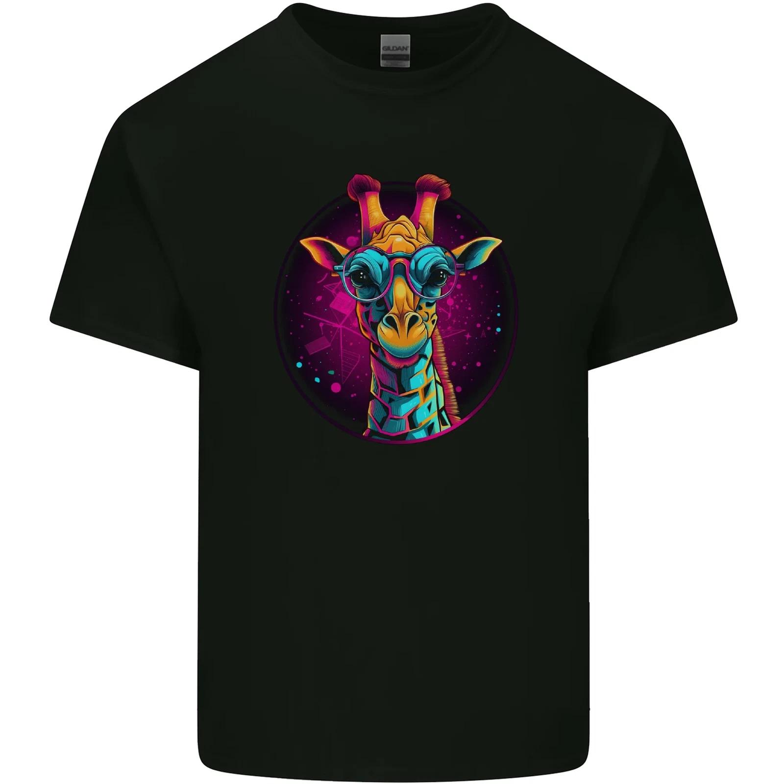 

A Retrowave Giraffe Kids T-Shirt Childrens S