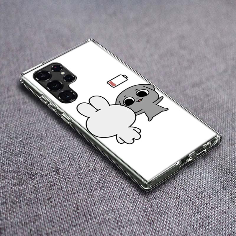 Cute Cartoon K-Kkamang Phone Case For Samsung Galaxy S24 S23 S21 S20 FE S22 S26 Ultra S25 Edge S10 Plus Cover Clear TPU Capa She