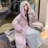 2024 Women's Extra-Long Korean Cotton Quilt Coat - Winter Over-the-Knee Loose Fit