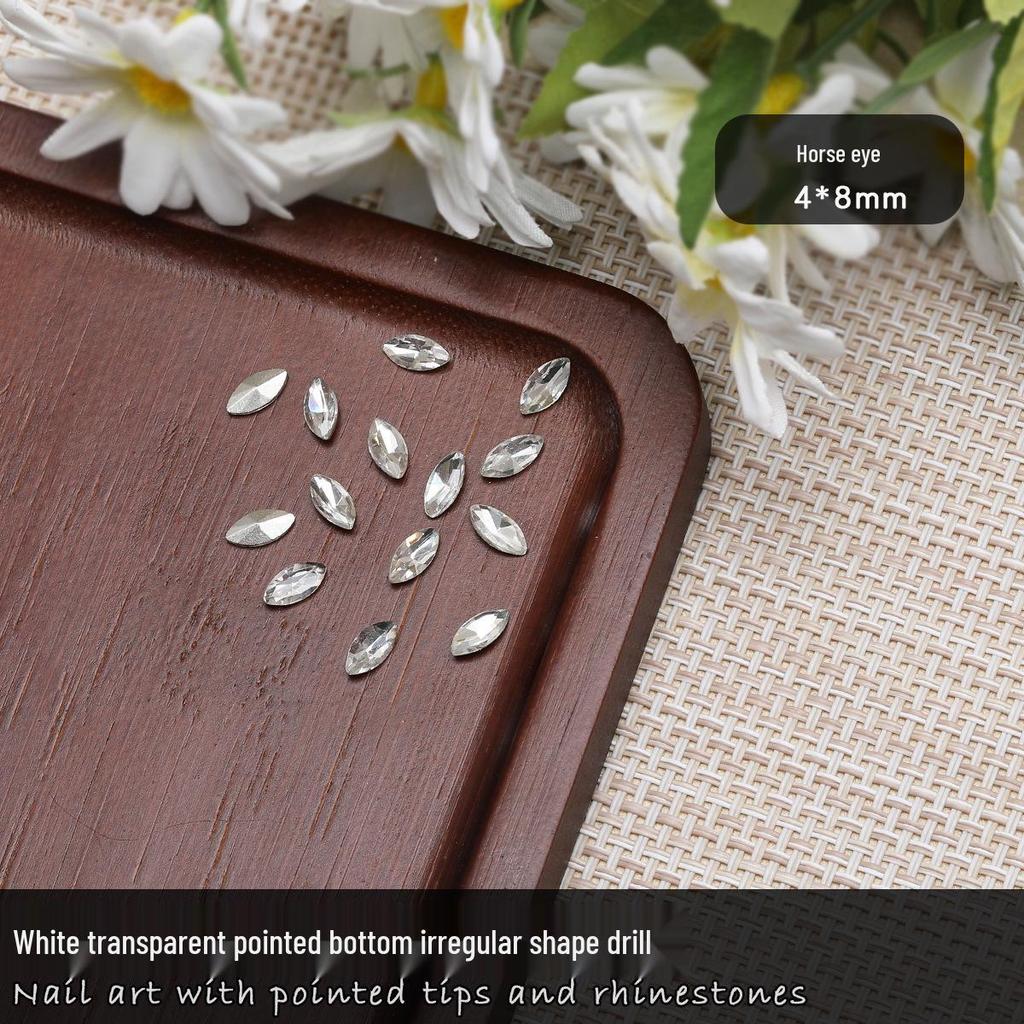Nail Art Rhinestones: Transparent Pointed Hearts, Axe Heads, Square Rock Candy - Super Shiny Press-on Decorations