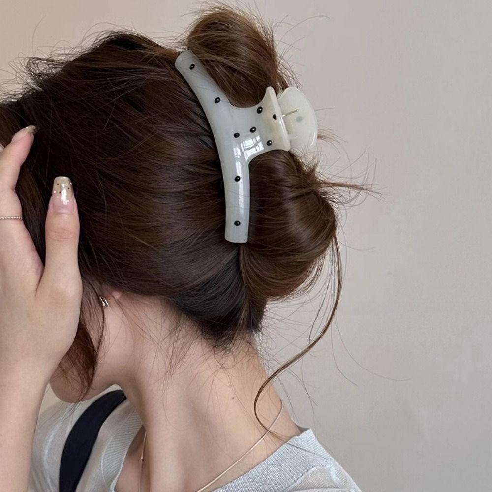 Bowknot Polka Dot Hair Clip Cute Hairpin Big Hair Claw Personalized Bow Hair Claw  Daily