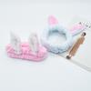 Cute Bunny Ear Cosmetic Hairband Fluffy Elastic Makeup Accessory for Shower Face Washing Facial Spa Cosplay