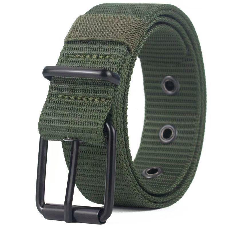 Curea Canvas pentru Bărbați cu Cataramă cu Pini din Nailon - Versatilă, Durabilă, Lungime Extinsă pentru Utilizare Denim sau Militară